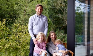 Patrick, Claire and their children on the veranda.