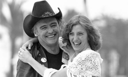 Manz with Dennis Hopper at Cannes in 1980.