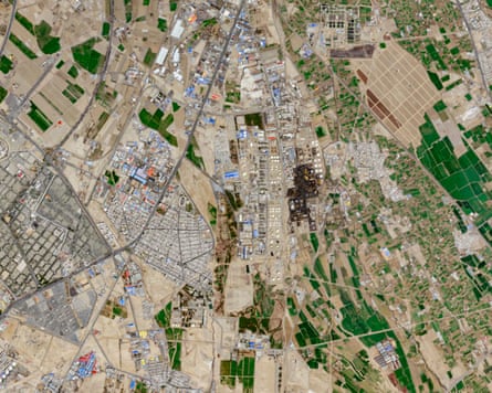 Satellite image of Tehran oil refinery south of the city.