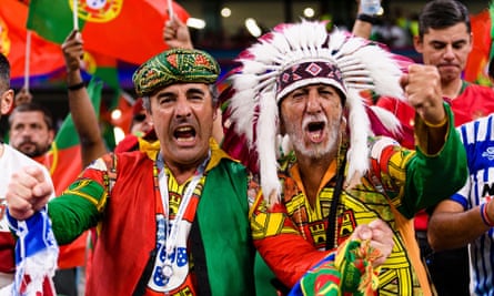 Portugal fans cheer on their side in Qatar.