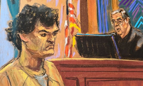 Bankman-Fried stands before Kaplan as he is sentenced to 25 years in prison.