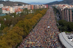 Las "Marchas por la Libertad" en Barcelona el viernes.