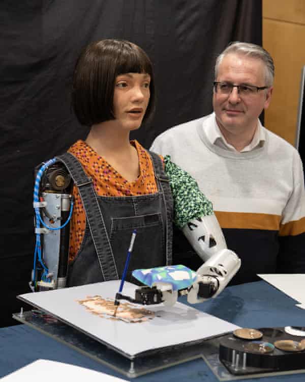 Ai-Da Robot with creator Aidan Meller.