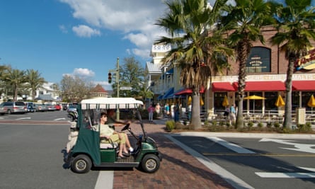Golf cart users at The Villages in Florida.