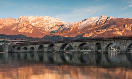 Lecco’s old bridge in Lombardy.