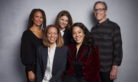 Sil Lai Abrams, Amy Ziering, Kirby Dick, Drew Dixon and Sheri Hines pose for a portrait at the Sundance Film Festival on 26 January 2020 in Park City, Utah.