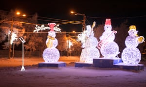 New Year decorations in the centre of Murmansk