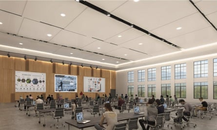 Image rendition of a multi-purpose room in Munger Hall.