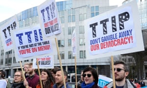 Activists demonstrate against TTIP