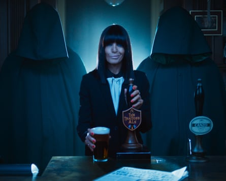 Claudia Winkleman pulls a pint of The Traitor’s Ale