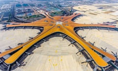 FILES-CHINA-AVIATION-AIRPORT<br>(FILES) This file photo taken on June 28, 2019 shows the terminal of the new Beijing Daxing International Airport. - A futuristic new airport in Beijing, which is expected to become one of the busiest in the world, was opened by President Xi Jinping on September 25, 2019. (Photo by STR / AFP) / China OUTSTR/AFP/Getty Images