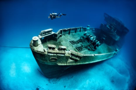 The ex-USS Kittiwake submarine rescue vessel, which lies at the northern end of Seven Mile Beach, on the west of Grand Cayman.