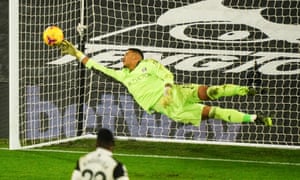 Fulham goalkeeper Alphonse Areola is beaten by a brilliant goal from Paul Pogba of Manchester United.