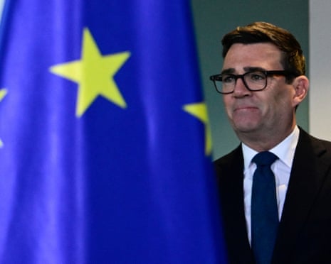British prime minister Andy Burnham arrives to address a briefing with the German chancellor at the Chancellery in Berlin.
