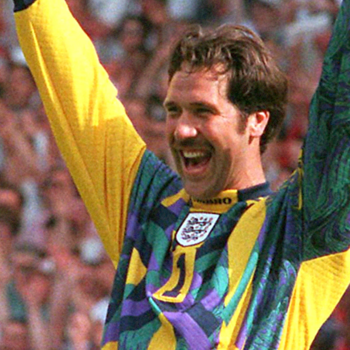 David Seaman S Psychedelic England Kit From The Euro 96 Semi Final Football The Guardian