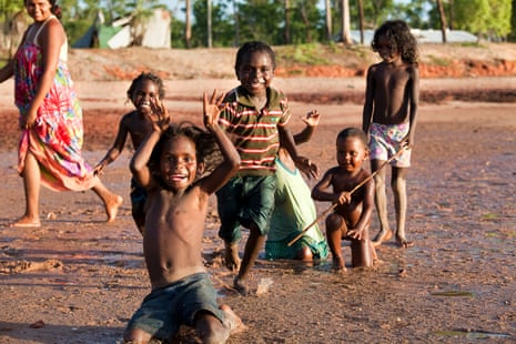 Aboriginal children at Nyinyikay Homeland, Arnhem Land.