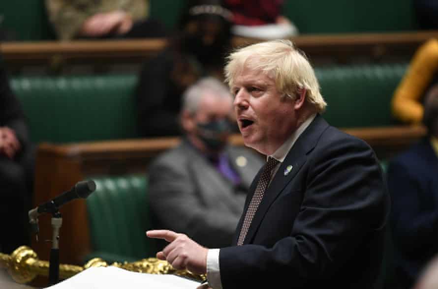 Boris Johnson making his Cop26 statement to MPs