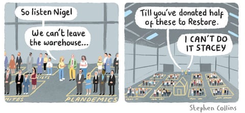 Stephen Collins cartoon involving Nigel Farage and Stacey Soloman, panel 6