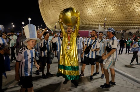 Argentina fans outside the ground before the group game against Mexico.