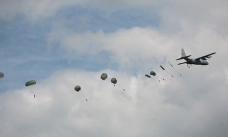 A D-Day landings 70th anniversary parachute drop over Normandy in 2014. 