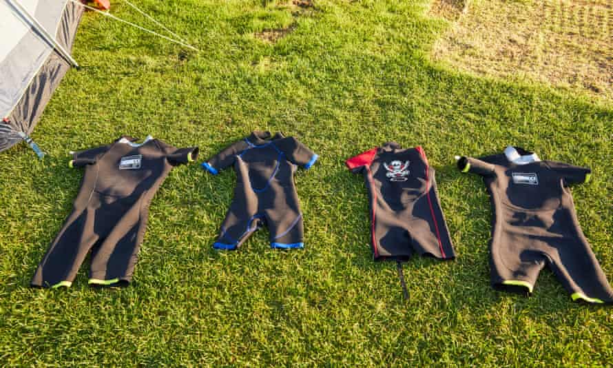 Wet suits out to dry