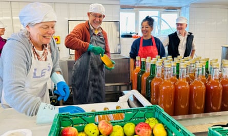 The team working at Brendon Orchards’ community press