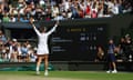 Barbora Krejcikova celebrates after winning the Wimbledon title.