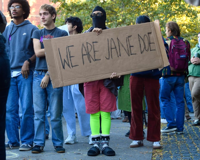 Students protest Cornell University's response to gang-rape allegations – video