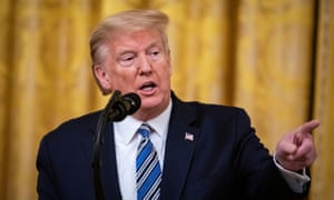 Donald Trump speaks at the White House on Tuesday.