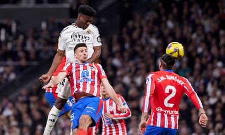 Aurélien Tchouaméni has been deployed at centre-back during Real’s defensive injury crisis.