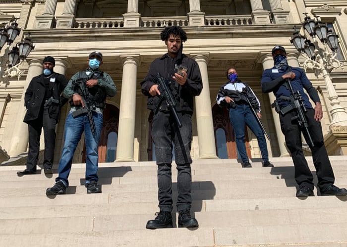 Armed Black Citizens Escort Michigan Lawmaker To Capitol After Volatile Rightwing Protest Us News The Guardian