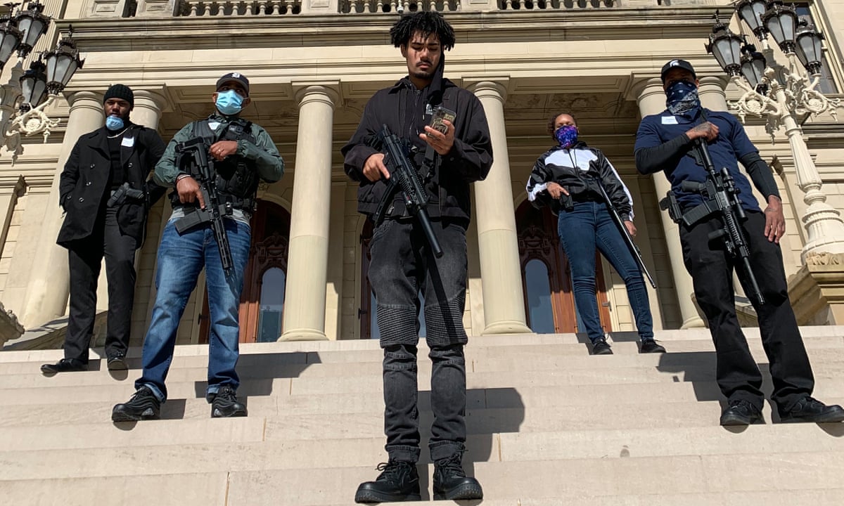 Armed Black Citizens Escort Michigan Lawmaker To Capitol After Volatile Rightwing Protest Us News The Guardian