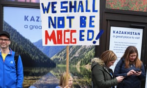 A banner from the protest: We shall not be mogged