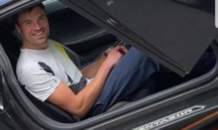 Robert McGuinness in a Lamborghini