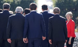 Theresa May at the EU leaders informal summit in Salzburg, Austria, last month.