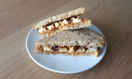 Graeme Holbrook’s peanut butter, brie and pickle sandwich.