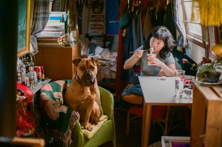 ‘Her dog is as big as she is’ … Esme and her four-legged friend.