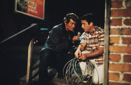 Bo Hopkins, left, and Richard Dreyfuss in 1973 film American Graffiti.