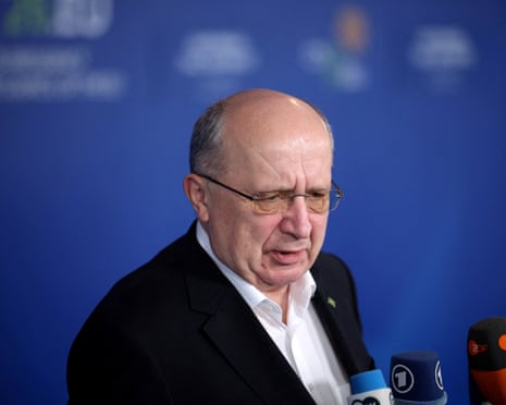 European Commissioner for defence and space Andrius Kubilius speaks to media during an informal meeting of EU defence ministers in Nicosia, Cyprus earlier this month.