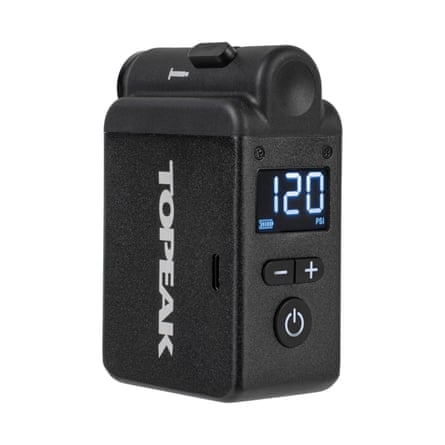 Topeak E-Booster Digital Electric Pump with Digital Gauge for Bicycle Tyres, Black