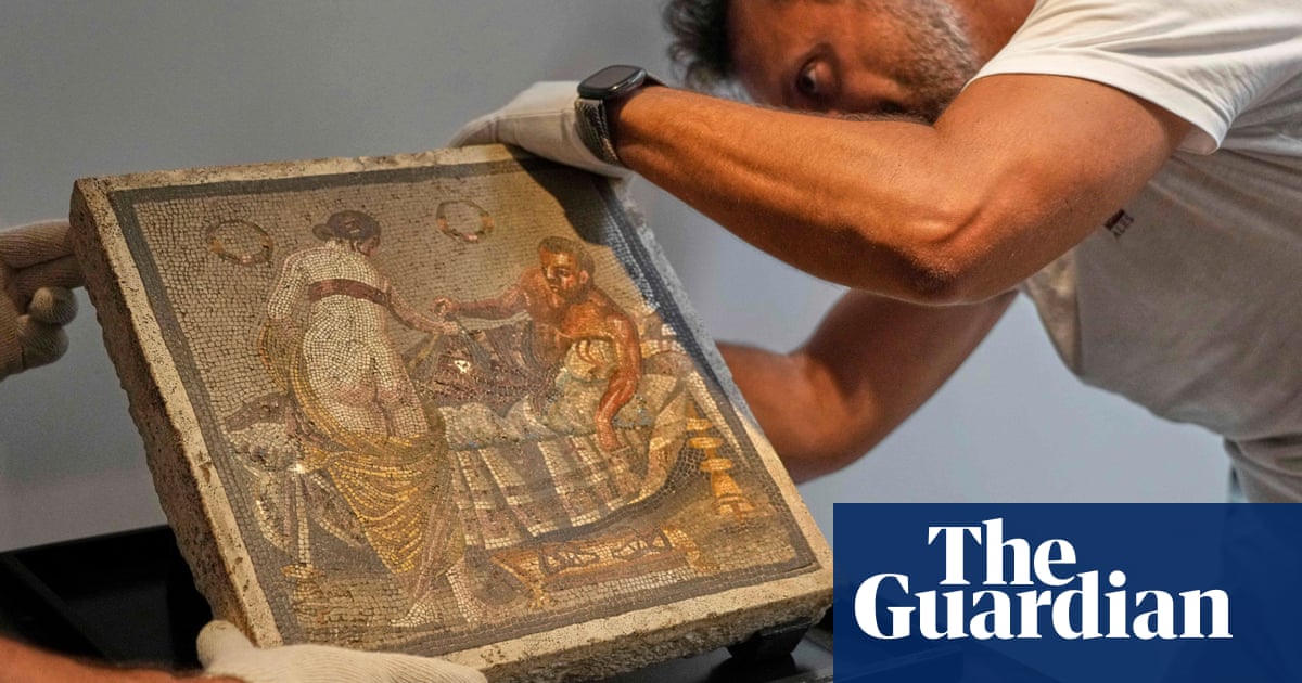 Erotic mosaic stolen by Nazi captain in second world war returned to Pompeii