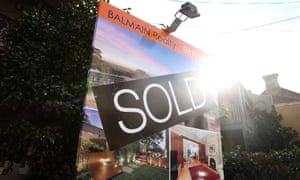 A “Sold” sign outside a house in the suburb of Balmain in Sydney