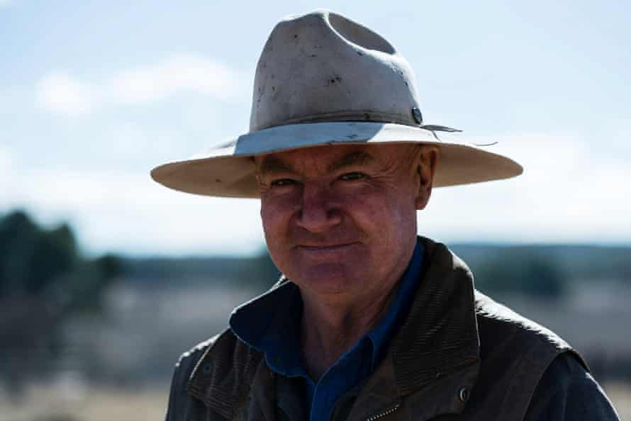 Abrose Doolan is pictured on his farm outside Coonabarabran.