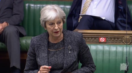 Theresa May speaking in the Commons.