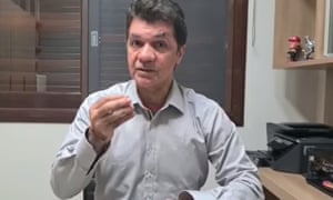 A screengrab from the video posted by Clésio Salvaro, the mayor of Criciúma