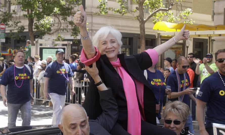 Olympia Dukakis acts as Celebrity Grand Marshal for the 2011 Gay Pride Parade in San Francisco.