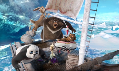 Film still: animated bears on ship
