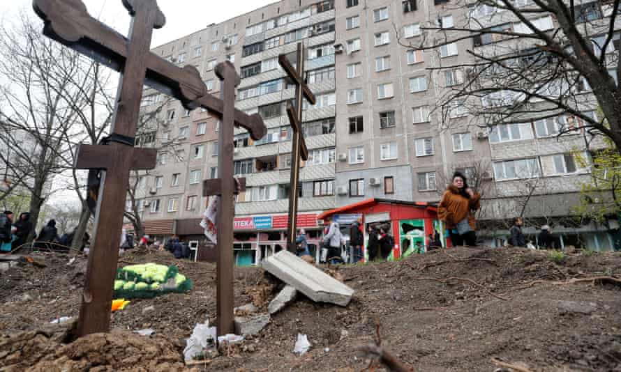 Graves of civilians killed during the Russian bombardment of Mariupol