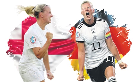 England's Beth Mead and Germany's Alexandra Popp