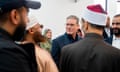 Keir Starmer meets members of the Muslim community at South Wales Islamic Centre last October.